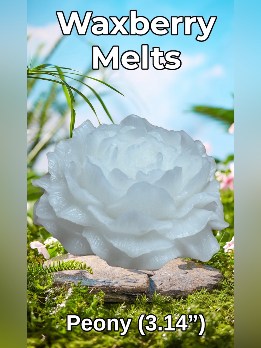 Hand Crafted Large Peony Wax Melt in Papaya Smoothie Scent -Beeswax